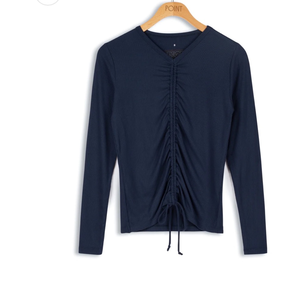 POINT CROP RUCHED TOP